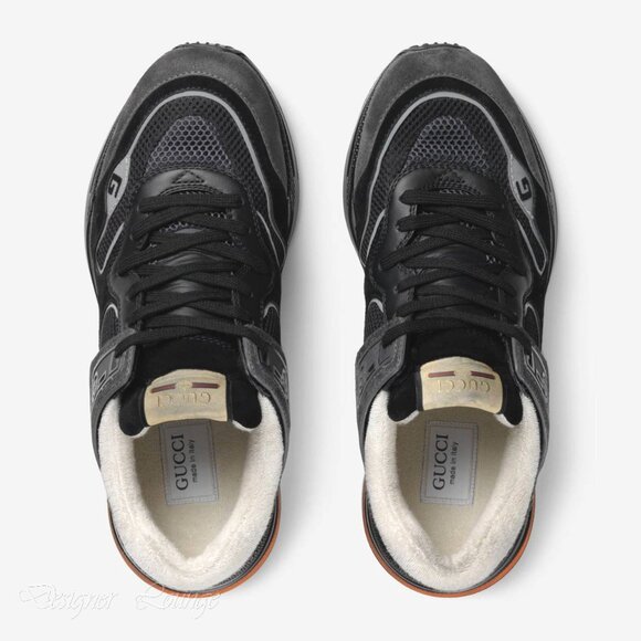 NEW GUCCI Ultrapace Low Top Suede Leather Sneakers G 8 / US 8.5 Men's $950 - Picture 3 of 13